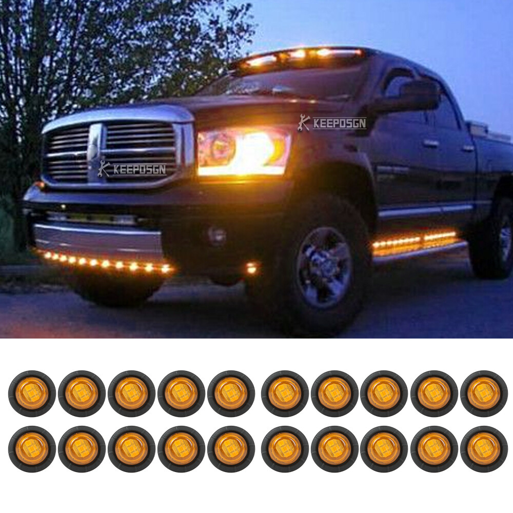 10-30pcs 3/4" LED Clearance Side Marker Lights Clearance Light For RAM 1500 2500