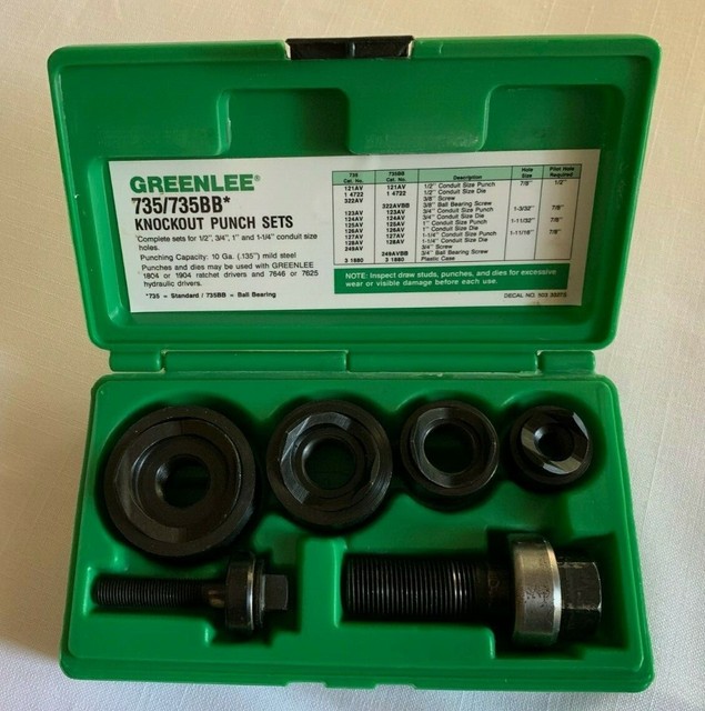 Greenlee 735BB Ball Bearing Knockout Punch Set for sale online eBay