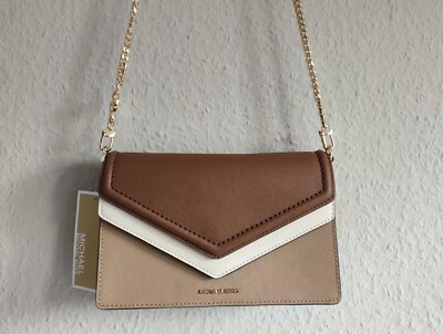 Michael Kors Damen Tasche Leder Schultertasche Vanilla Acorn Beige NEU
