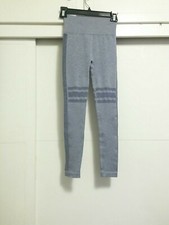 Womens High Waist Gray Yoga Pants Leggings Butt Lift Side Mesh Exercise Trousers