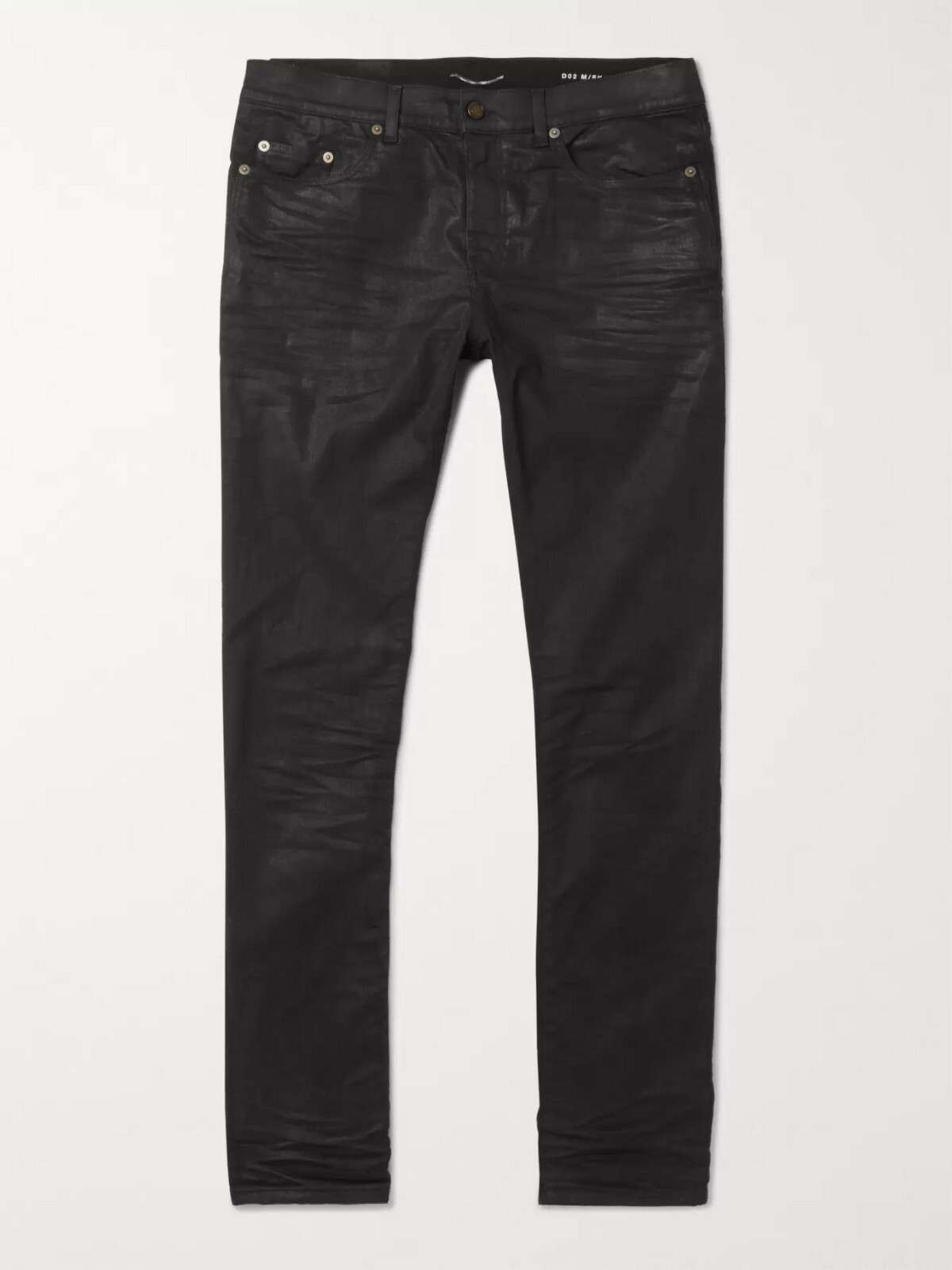 Jeans Saint Laurent neri skinny fit rivestiti elasticizzati 28