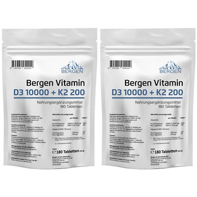 PRO NATURAL 360 Tabletten Vitamin D3 10000IU & Vitamin K2 200mcg MK-7 Menachinon-7