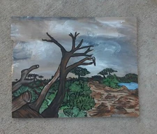 Abstract Acrylic Painting of Scarborough Australia 