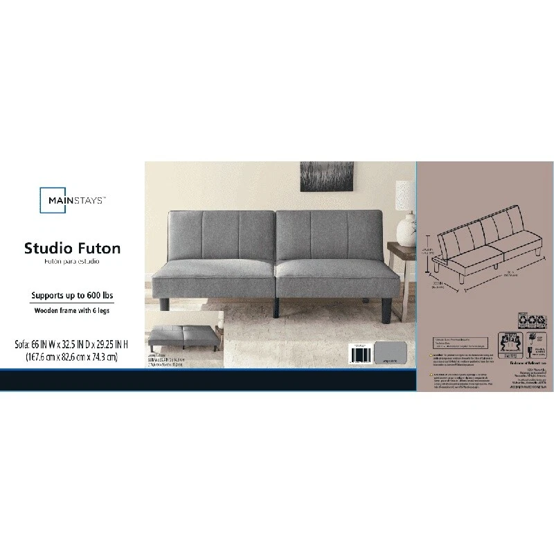 Sofá cama futón convertible moderno tapizado fácil montaje multifuncional nuevo Foto 4 de 4