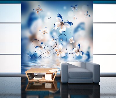 3D Blue Butterfly 934 Wallpaper Mural Paper Wall Print Indoor Murals CA Sinsin