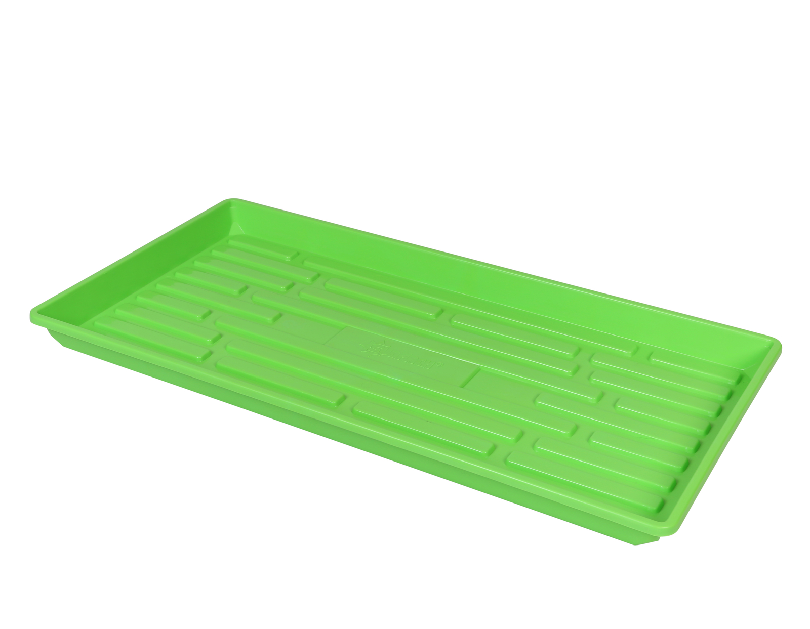 SUNPACK 10” x 20” Heavy Duty Shallow Plastic Seed Starting Tray, Green, 1