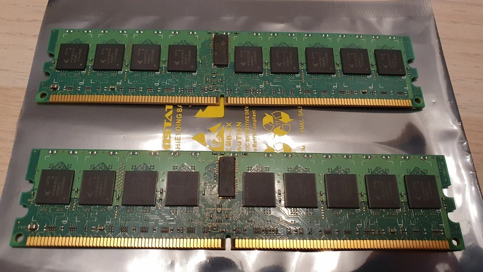 2 pack - IBM 39M5808 1GB 1RX4 PC2 3200R DDR2 38L5915 HYS72T12800HR-5-B DIMM - Image 2 of 2
