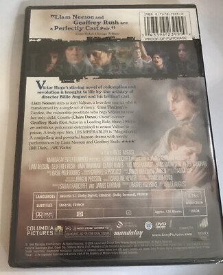 Les Miserables (DVD, 1998) NEW SEALED 43396239999| eBay