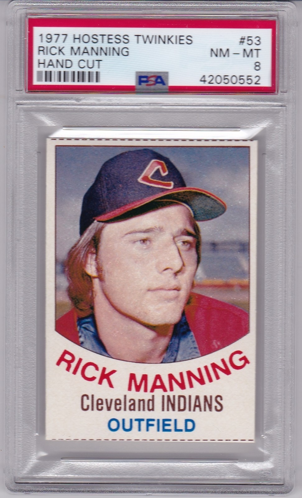 1977 Hostess TWINKIES #53 RICK MANNING PSA 8 NM/MT Cleveland INDIANS tough! 2Hgr