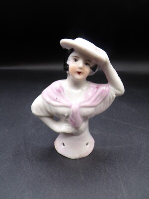 1920's  Look Porcelain Lady Half Doll Body Vintage