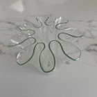 Vintage Murano Italy Filigrana Handkerchief Art Glass Vase ?   MCM Flutes 4"