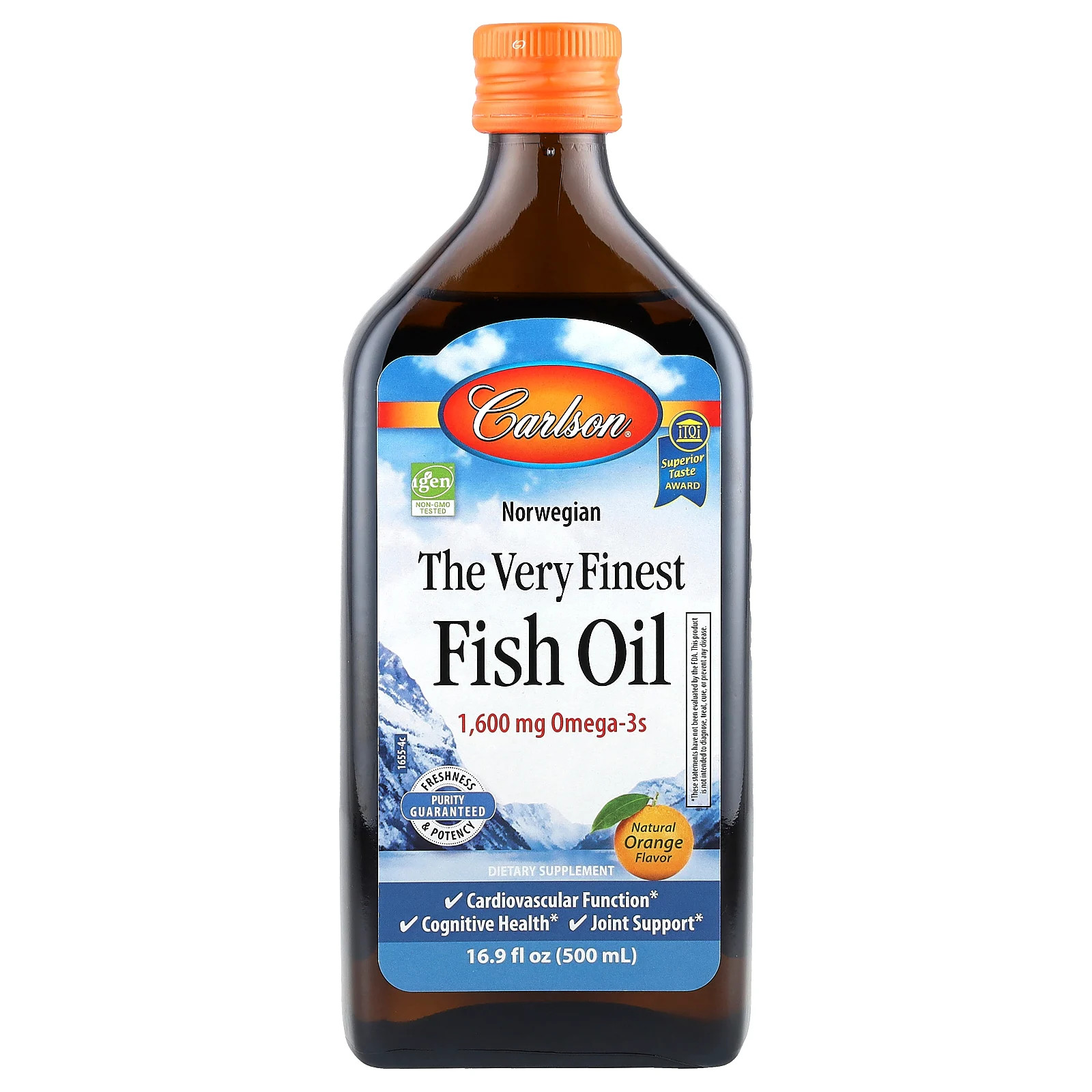 Norwegian The Very Finest Fish Oil натуральный апельсин 1600 мг 169 жидких унций 500 11890₽