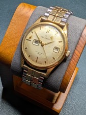 Jumbo 37mm Vintage 60s Helbros Invincible - Running PUW 363 -Rare Split Day/Date