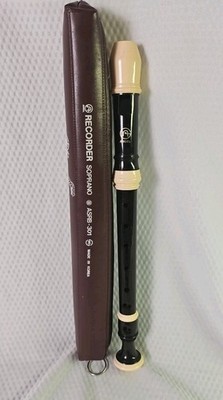 VTG Angel Recorder Soprano Music Instrument ASRB-301 Cream & Black Made in Korea