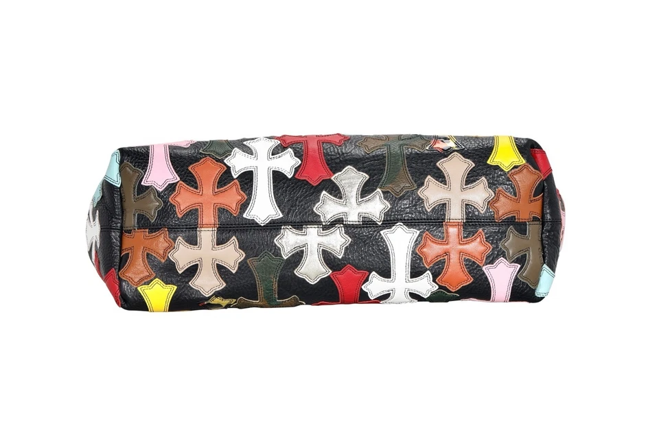 Bolso de Mano Corazones Cromados Parches Multicolor + Herrajes de Plata de Ley 925 Foto 3 de 4