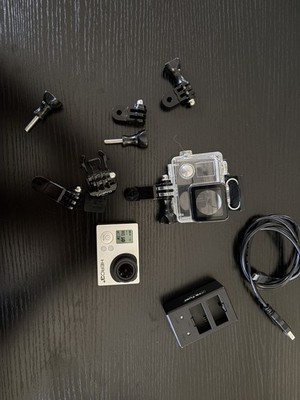 GoPro Hero 3+ Plus Action Camera With Battery, Case, - Silver - Works