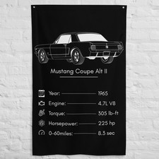 Mustang Coupe Alt II 1965 Car Silhouette Flag 3x5 ft Garage Banner Wall Decor