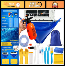 18pcs Mini Split AC Cleaning Kit, Waterproof Cover Storage Bag, PVC Bib 2L S