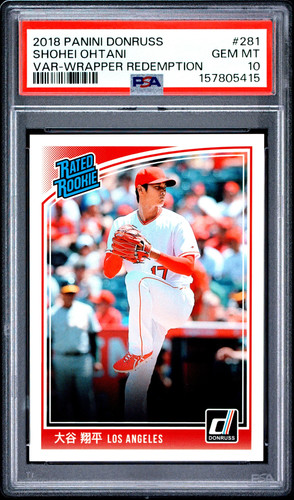 2018 Donruss Shohei Ohtani #281 PSA 10 Wrapper Redemption Rookie Variation Kanji