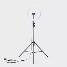 Heyday 12" Ring Light with Tripod Black Extendable Stand Bluetooth Sealed