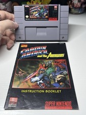 Captain America and The Avengers SNES Cartridge And Manual 1993 Tested Clean