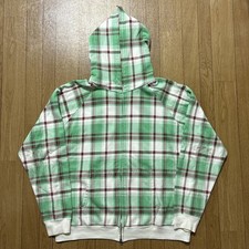 Size L Og Vintage Nigo Bape A Bathing Ape Sendai Green Check Full Zip Hoodie