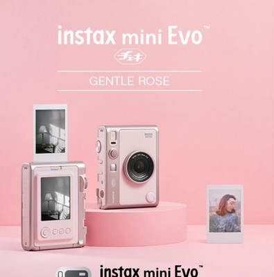 Fujifilm Instax Mini Evo Gentle Rose Hybrid Instant Camera Digital