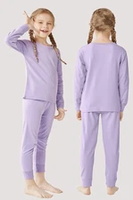 Resinta Girls Cotton Thermal Underwear Set Size 9-10 Long Johns Base Layer PJ’s