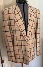 Evan Picone Vintage Plaid Blazer Size 12