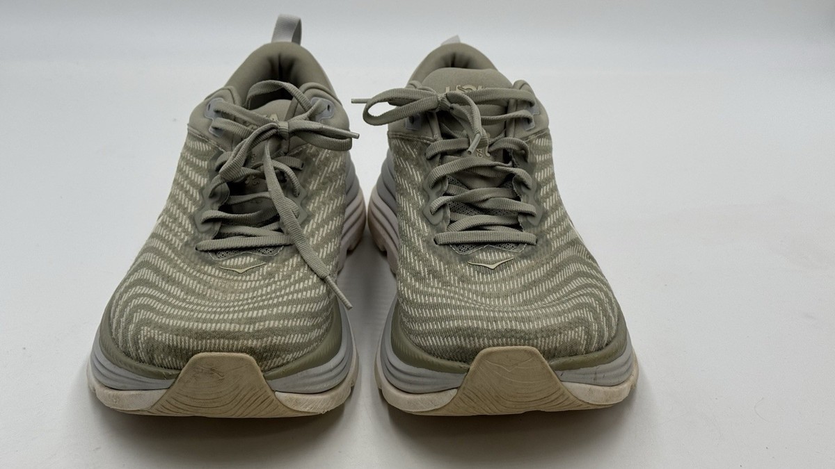 Hoka One Gaviota 5 Athletic Running Shoe Barley Oat Milk Green Men's Size 10.5 D View 2