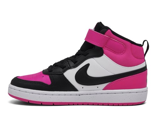 Nike weiß schwarz und pink Turnschuhe mittelhoch Freizeit mit Streifen Größe 6 Jahre neu ohne Karton - Bild 2 von 7