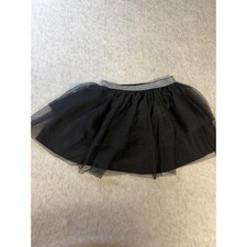 Cat  Jack Girls Black Tulle Tutu Skirt Silver Glitter Waistband 4T NWT