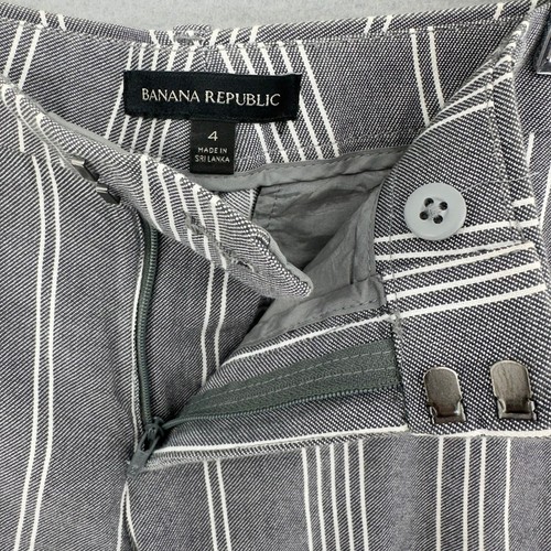 2016 Banana Republic Knöchelhose gestreift grau/weiß Damen 4 Boho adrett klassisch - Bild 2 von 10