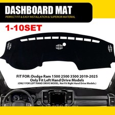 Dashboard Cover Cover Dash Mat Pad Carpet For Dodge Ram 1500 2500 3500 2019-2025