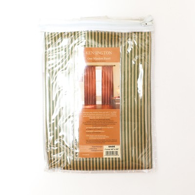 New Kensington One Window Panel Striped Curtain Pinstripe Gold Green 40 x 96 in