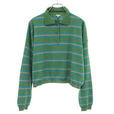 LOEWE 24SS Cropped Wide Border Knit Polo Shirt S359Y14KEZ Green M Used MESC-0
