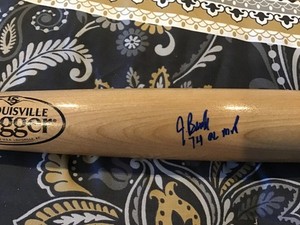Autographed Jeff Burroughs, Baseball Bat, Texas Rangers, in a tube