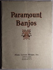 ca.1925 Paramount Banjos Catalog William L Lange 40 pages Original B4-55