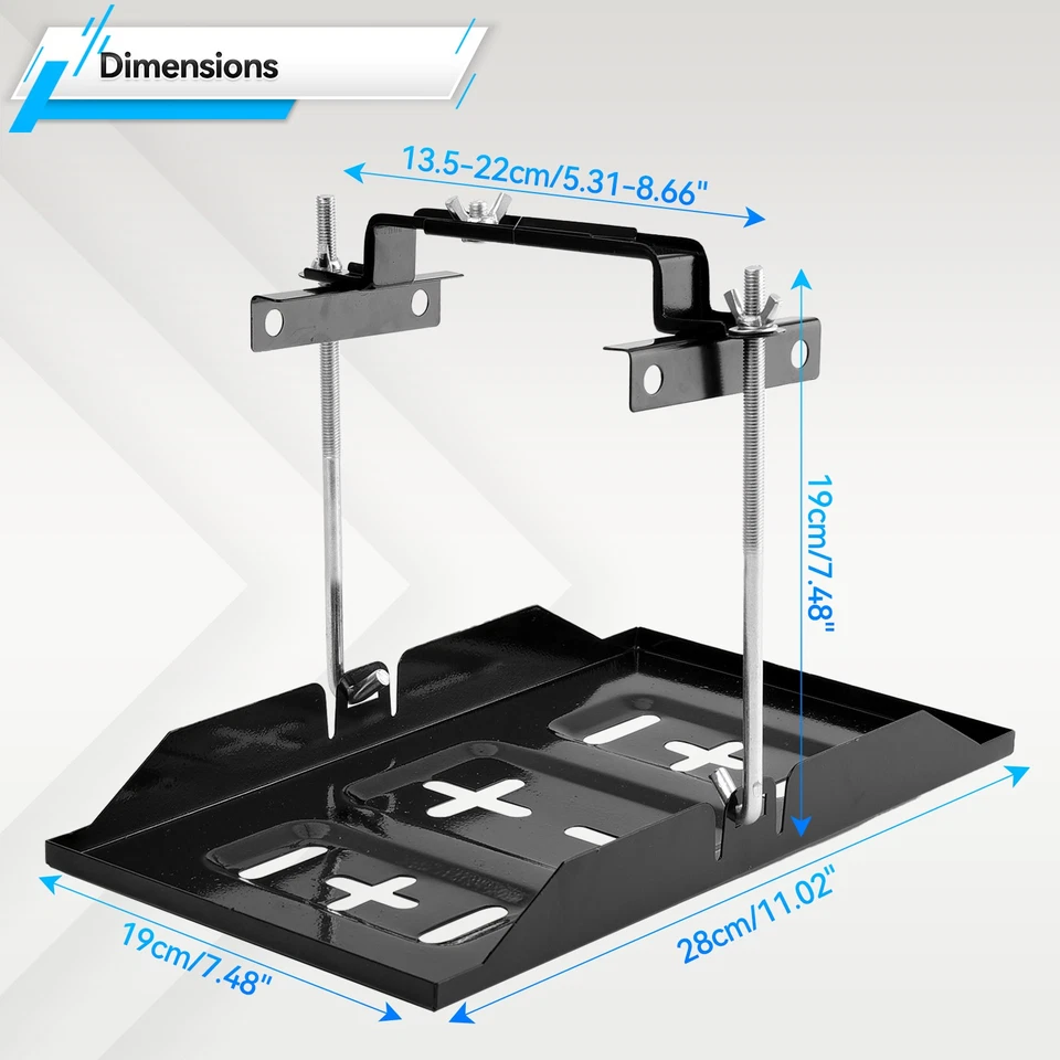 Bandeja de batería de coche ajustable + soporte de almacenamiento de batería Kits de soporte de abrazadera Foto 4 de 4