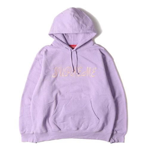 Sweat à capuche Supreme taille L 23Ss logo script violet à capuche R223