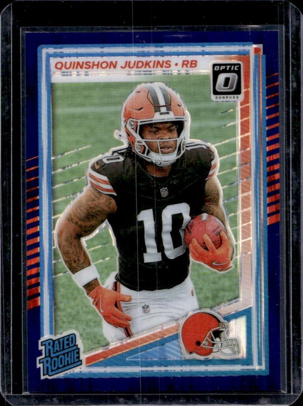 2025 Panini Donruss Optic Quinshon Judkins Rated Rookie Purple Shock Prizm #252