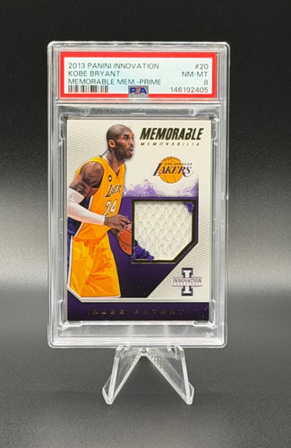 KOBE BRYANT 2013-14 Panini Innovation Game-Worn Patch Prime 15/25 PSA 8 (pop 1)