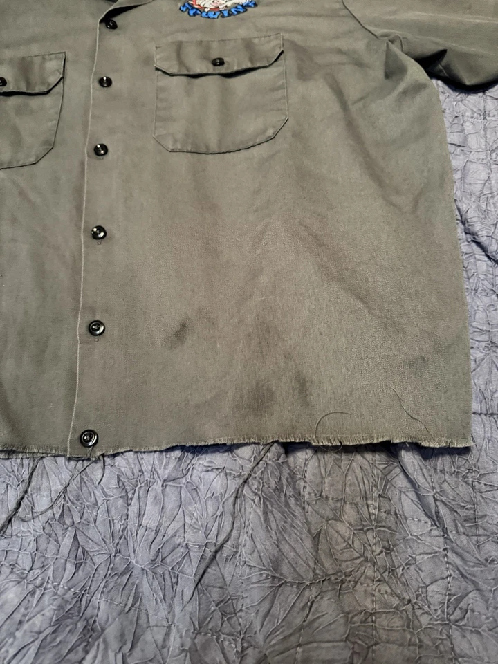 Camisa de trabajo recortada Dickies XL Bulldog remolque grunge niña ropa de calle Y2K EE. UU. DE COLECCIÓN Foto 4 de 4