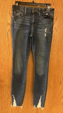 Joe’s Jeans Women’s 26 Skinny Ankle Raw Hem Denim Distressed Laila Blue