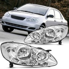 2PCS Headlight Assembly Set For 2003 2004 2005 2006 2007 2008 Toyota Corolla ...