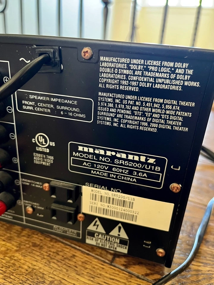 Marantz SR5200/U1B Stereo A/V Receiver 7Ch Home Theater Surround Sound System - Image 4 of 4