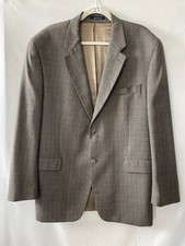 Chaps Ralph Lauren Mens Gray Houndstooth Print Sport Coat Suit Blazer Size 46 R