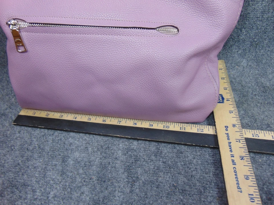 Coach Edie 31 Shoulder Bag Purple Pebble Leather Silver Hardware Purse FLAW - Image 4 of 4