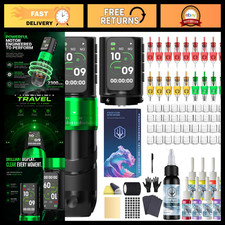 Wireless Tattoo Gun Kit - 7 Strokes, 2pcs, 2300mAh Battery for Artists