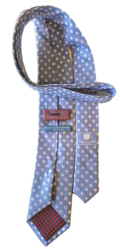 HAINES & BONNER of LONDON Hand Made Blue Men’s Silk Tie - Image 4 of 4